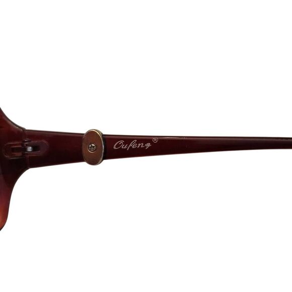 Rosie Brown Square Sunglasses with Silver Metal Accents + NEW Soft Leather Case - Picture 11 of 13